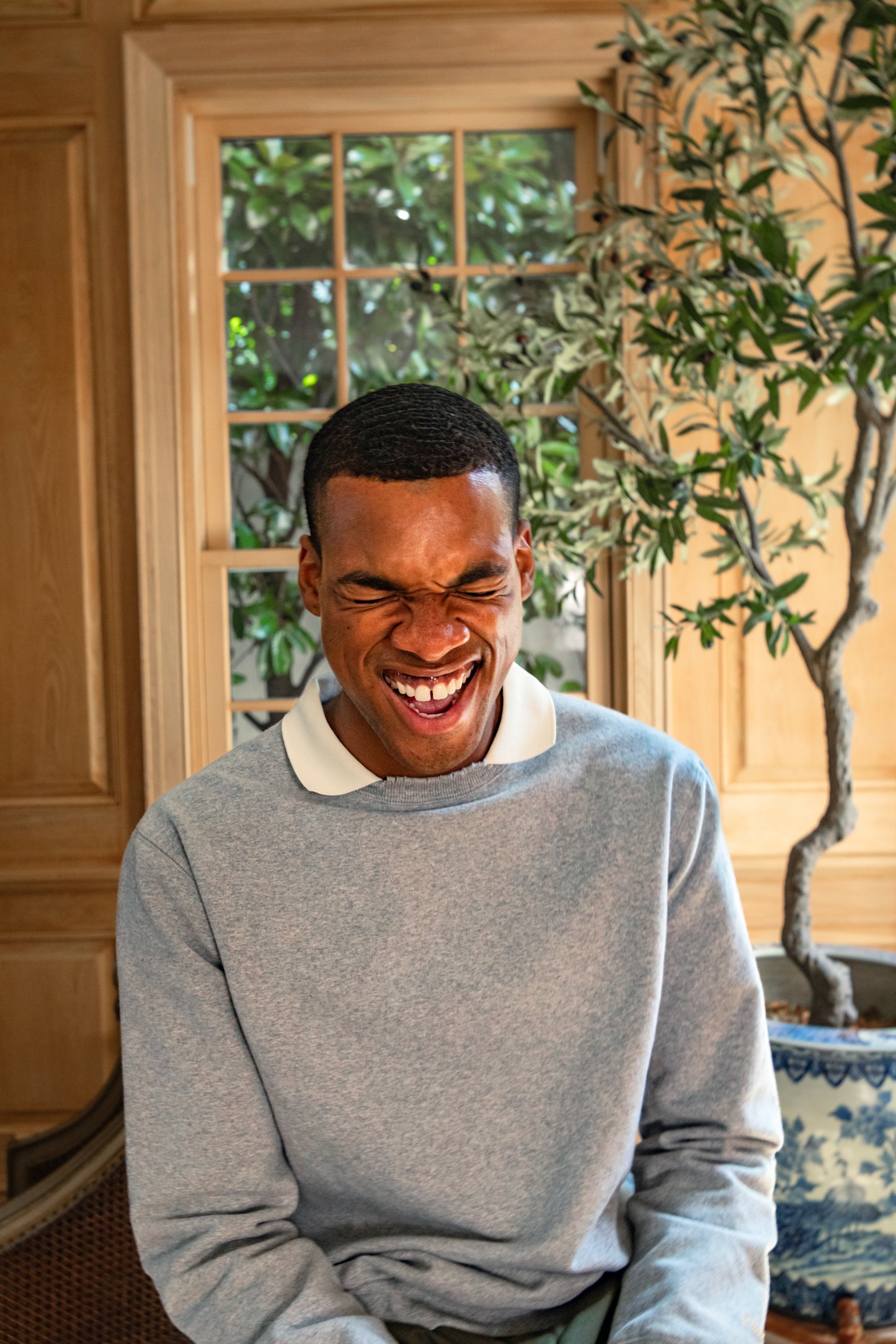 Collared Crewneck Sweatshirt