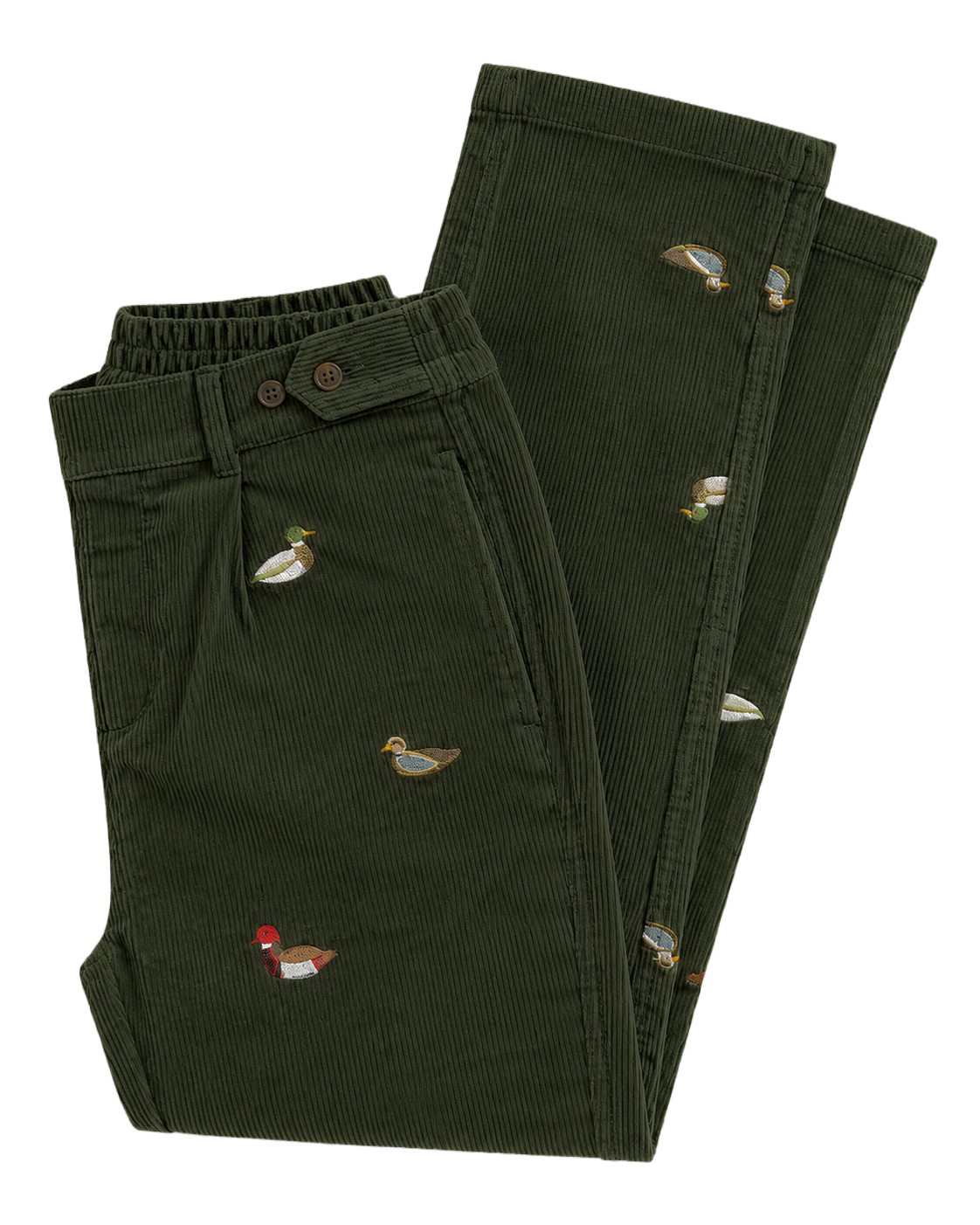 Straight Leg Pintuck Corduroy Trouser