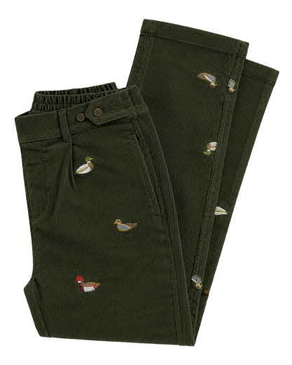 Straight Leg Pintuck Corduroy Trouser