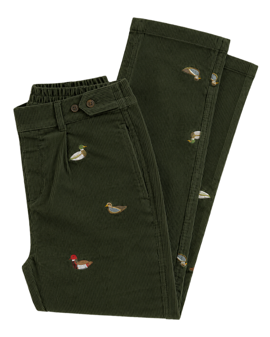 Straight Leg Pintuck Corduroy Trouser