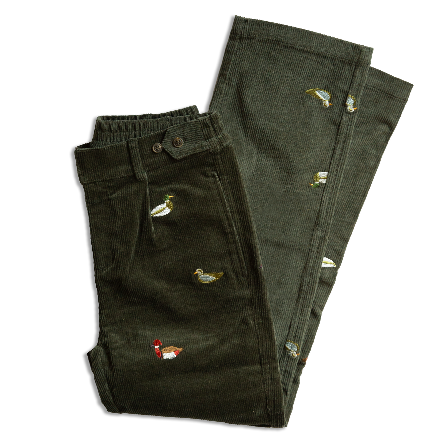 Straight Leg Pintuck Corduroy Trouser
