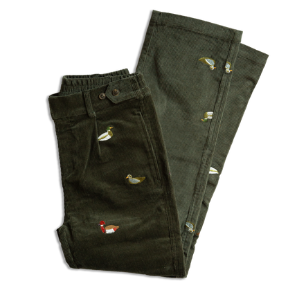 Straight Leg Pintuck Corduroy Trouser