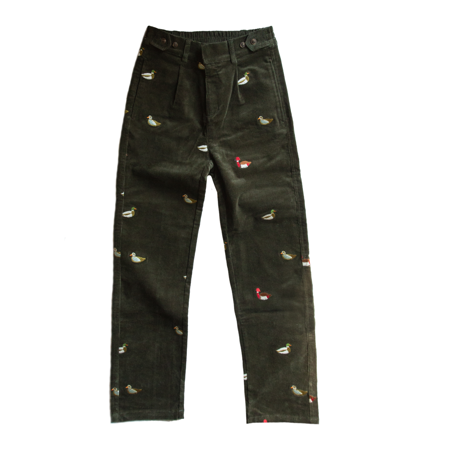 Straight Leg Pintuck Corduroy Trouser