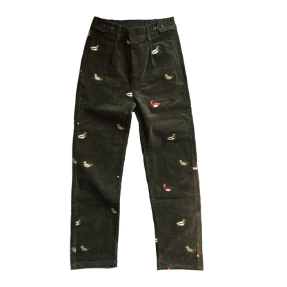 Straight Leg Pintuck Corduroy Trouser